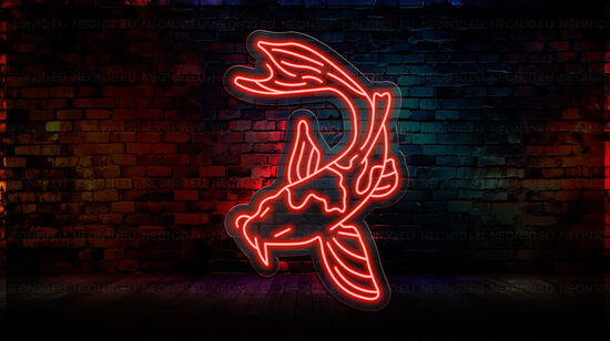  LED neona izkārtne „Koi karpu siluets” 500×760 mm